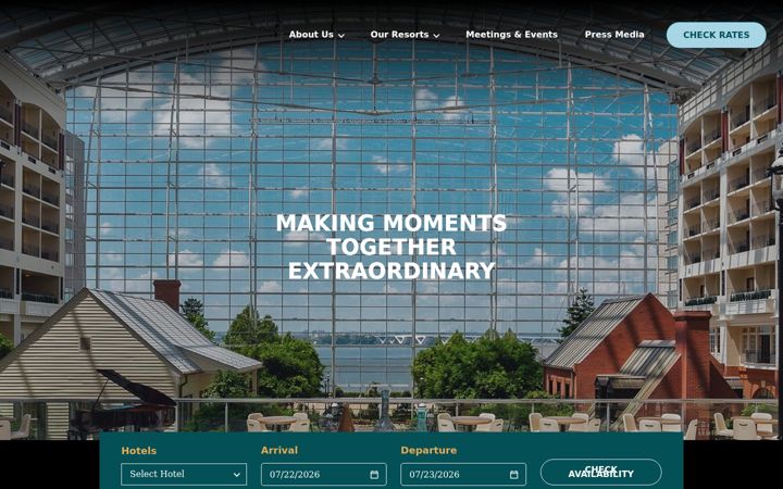 Screenshot of gaylordhotels.com