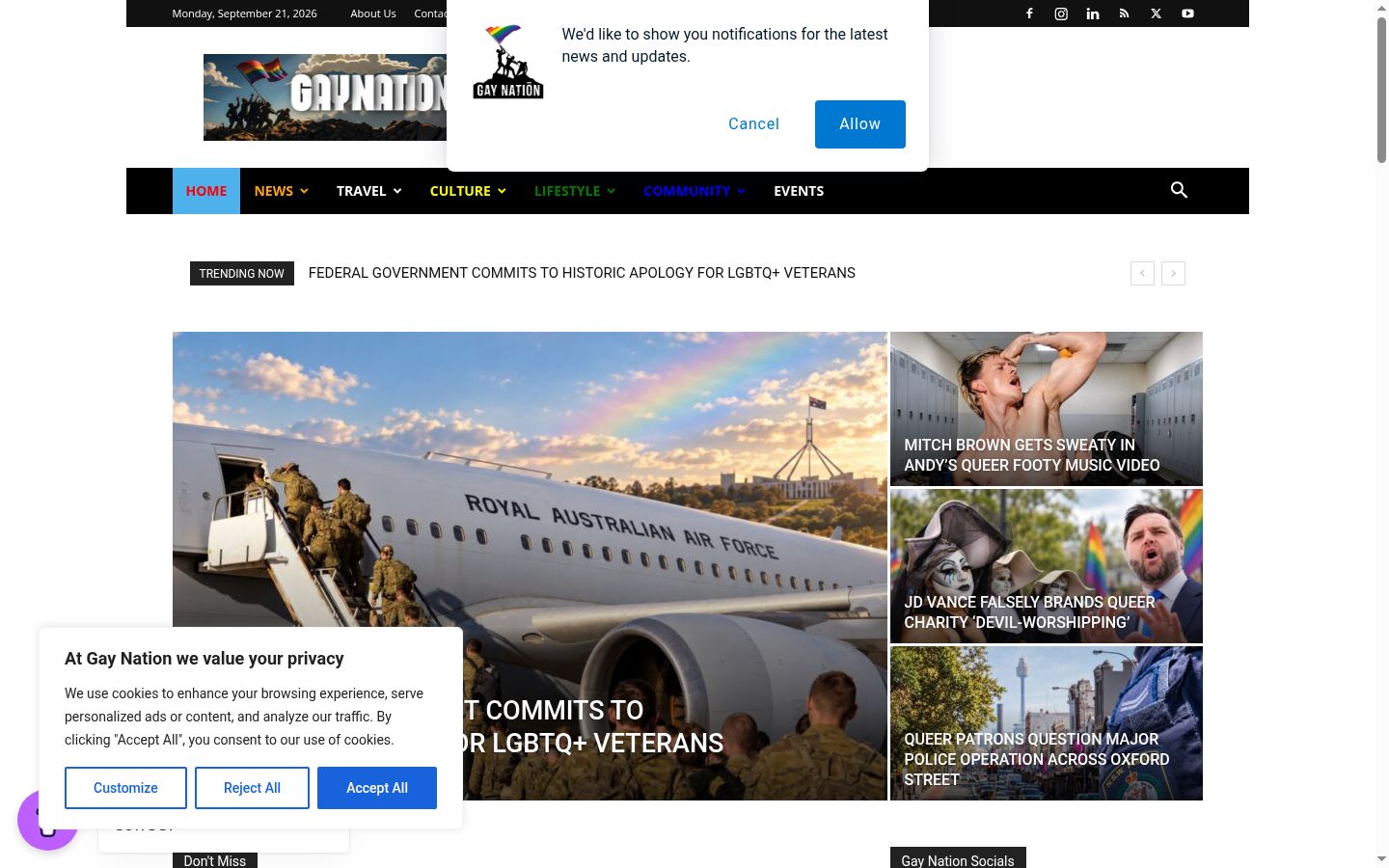 Sutikimo reklamjuostės, rodytos prieš bet kokią sąveiką, ekrano kopija