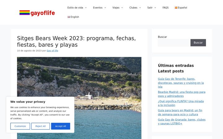 Screenshot of gayoflife.com