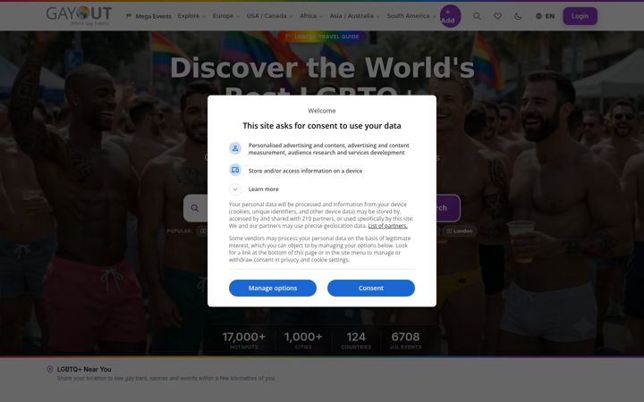 Screenshot of gayout.com