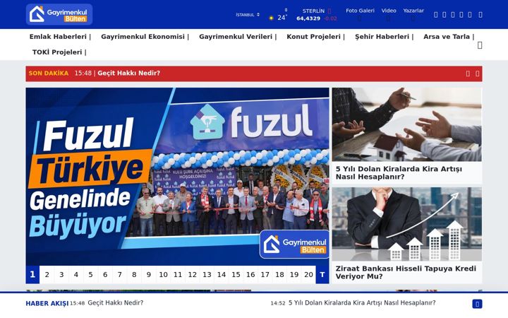Screenshot of gayrimenkulbulten.com
