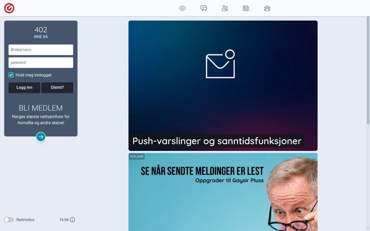 Screenshot of gaysir.no