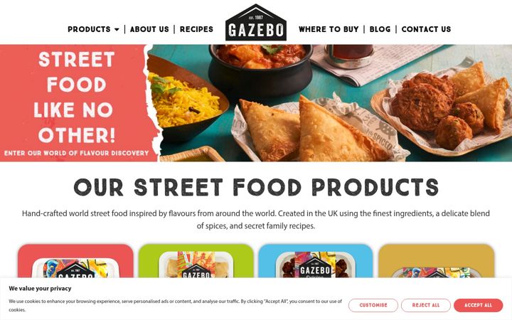 Screenshot of gazebocuisine.co.uk