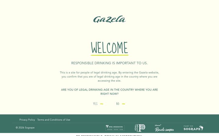 Screenshot of gazelawine.com