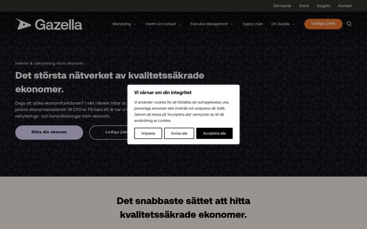 Screenshot of gazella.se