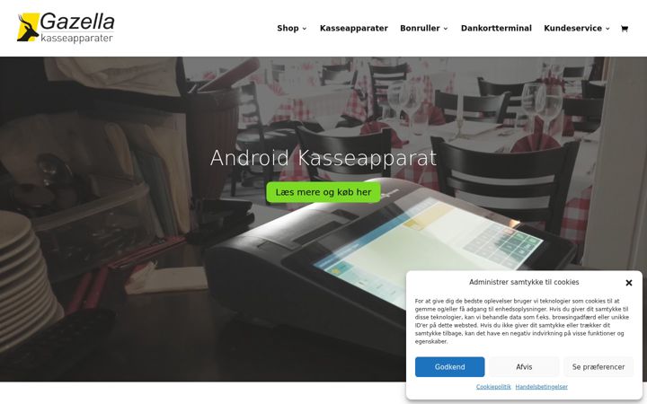 Screenshot of gazellakasseapparater.dk