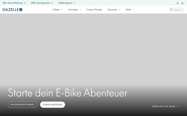 Screenshot of gazelle.de