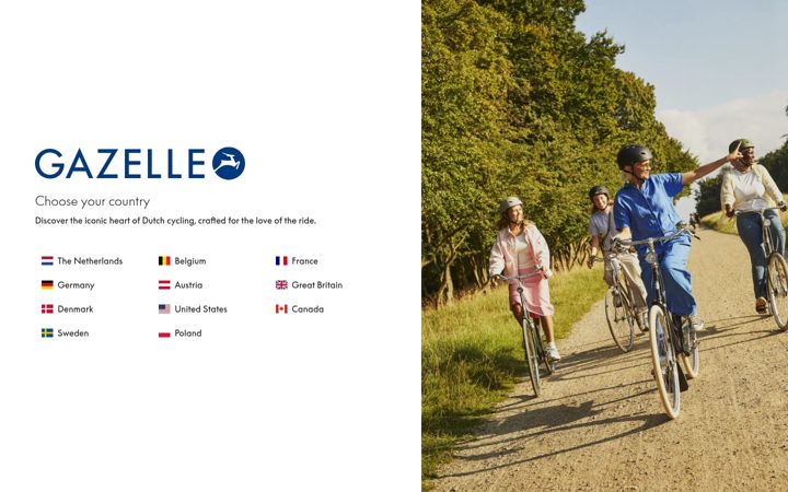 Screenshot of gazellebikes.com