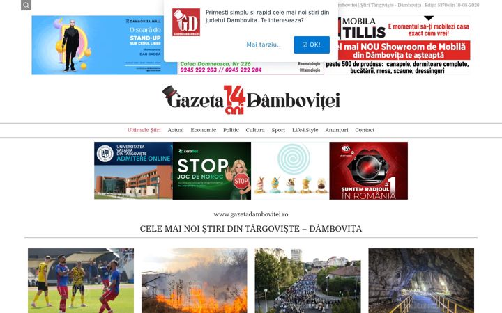 Screenshot of gazetadambovitei.ro