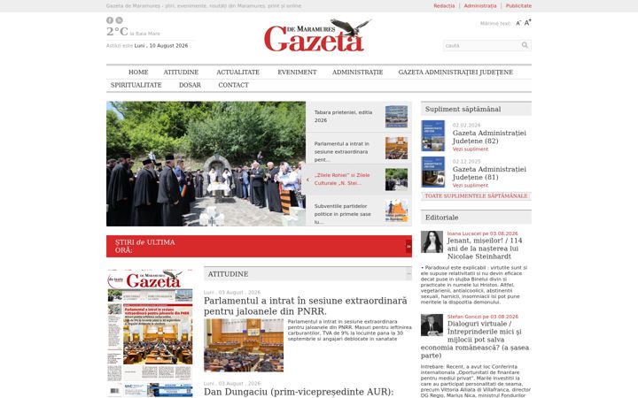 Screenshot of gazetademaramures.ro