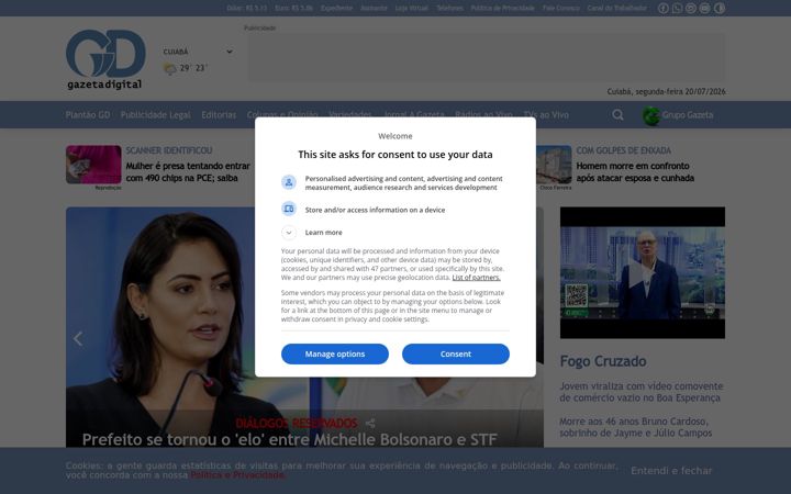 Screenshot of gazetadigital.com.br