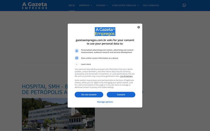 Screenshot of gazetaempregos.com.br