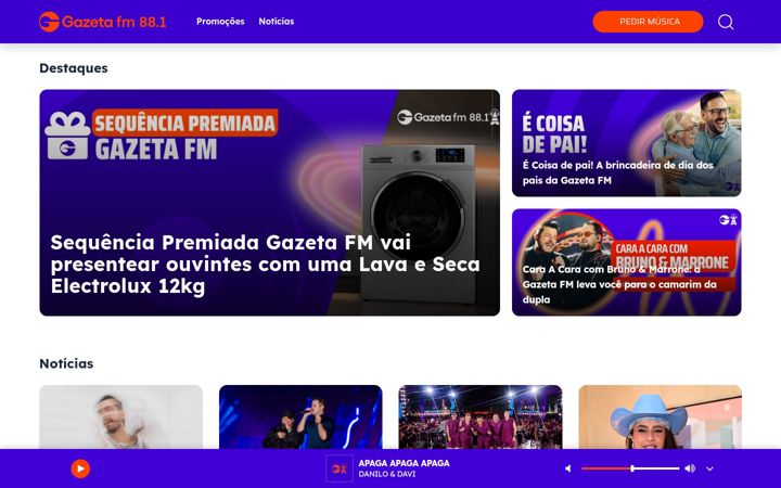 Screenshot of gazetafm.com.br