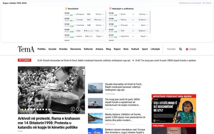 Screenshot of gazetatema.net