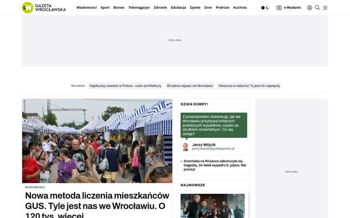 Screenshot of gazetawroclawska.pl