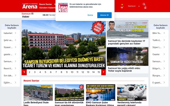 Screenshot of gazetearena.com