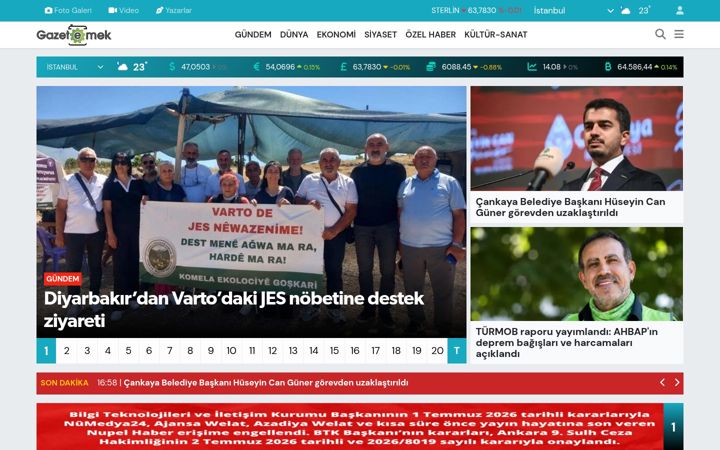 Screenshot stránky gazeteemek.net