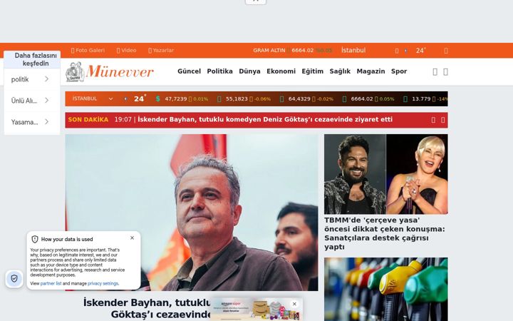 Screenshot of gazetemunevver.com.tr