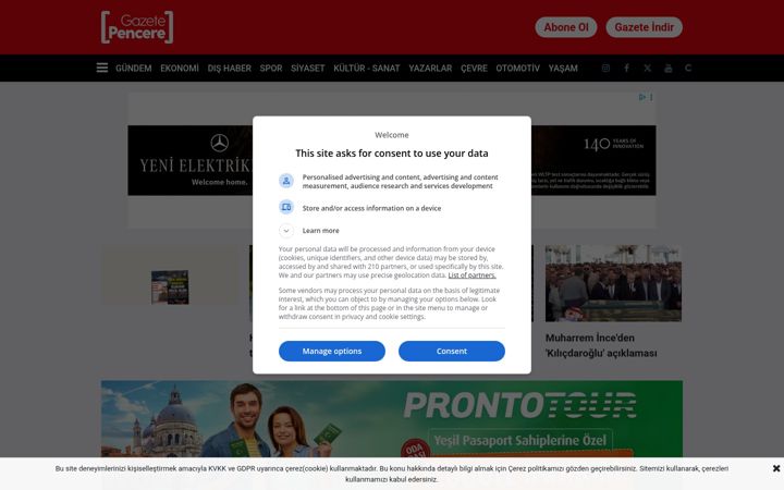 Screenshot of gazetepencere.com
