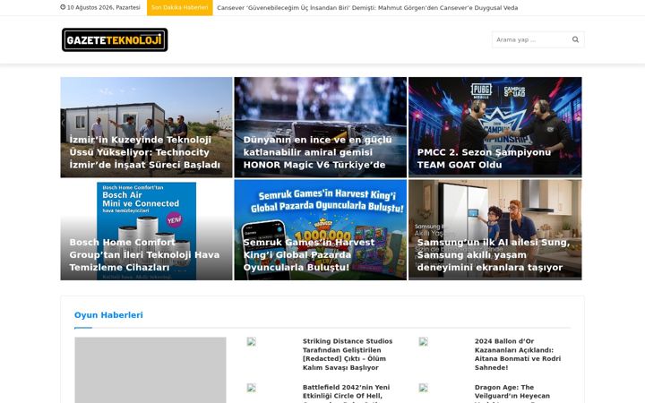 Screenshot of gazeteteknoloji.com