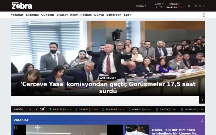 Screenshot of gazetezebra.com.tr