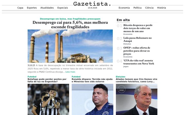Screenshot of gazetista.com