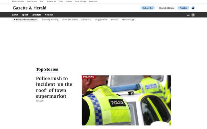 Screenshot of gazetteandherald.co.uk