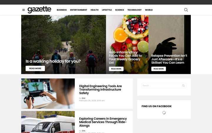Screenshot of gazetteday.com