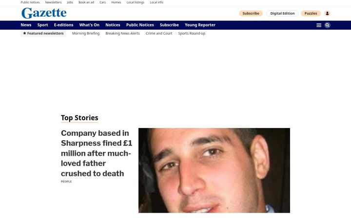 Screenshot of gazetteseries.co.uk