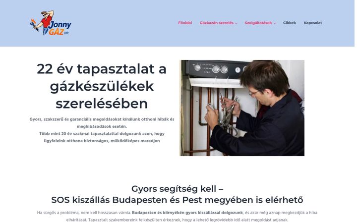 Screenshot of gazfutesbudapest.hu