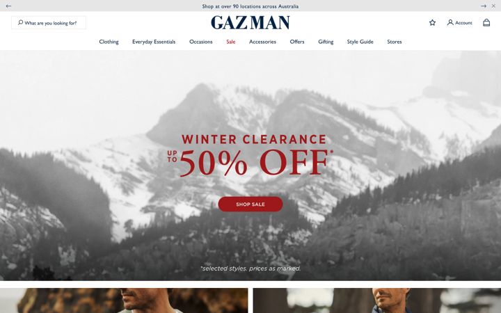 Ekrānuzņēmums no gazman.com.au