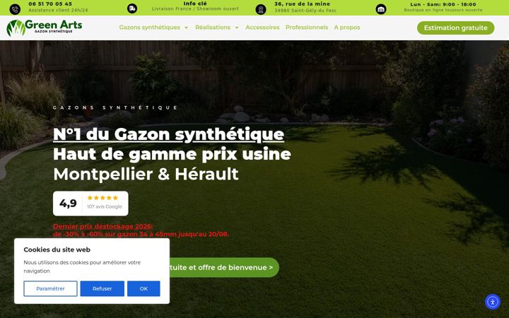 Screenshot of gazongreenarts.com
