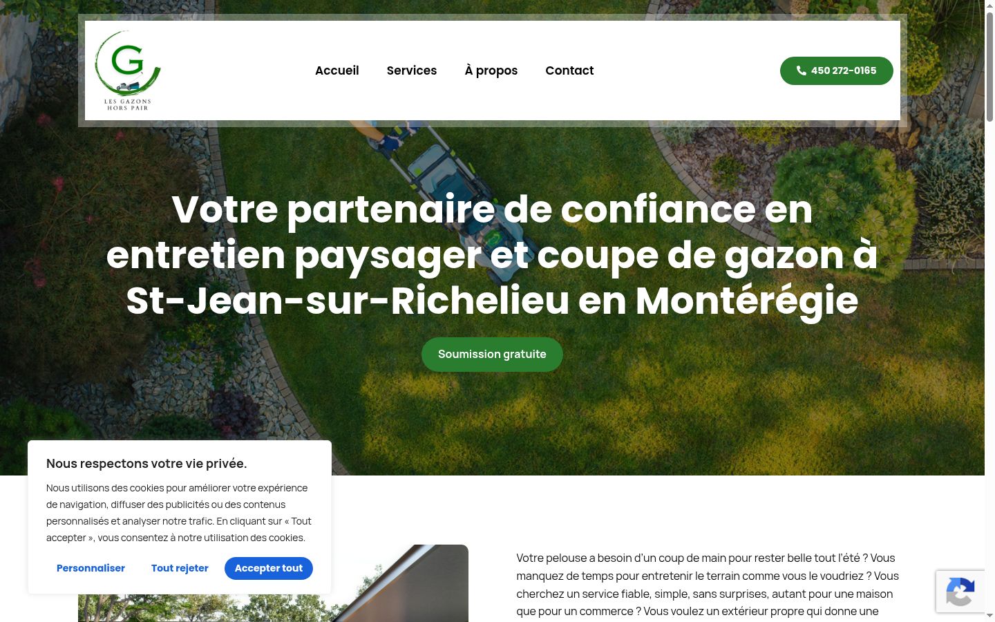 Capture d'écran de la bannière de consentement affichée avant toute interaction