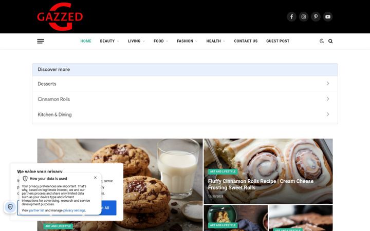 Screenshot of gazzed.net
