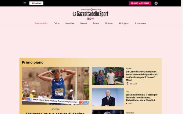 Screenshot of gazzetta.it