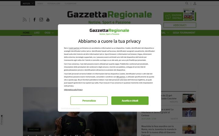 Screenshot of gazzettaregionale.it