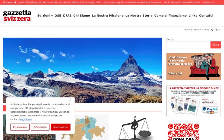 Screenshot of gazzettasvizzera.org