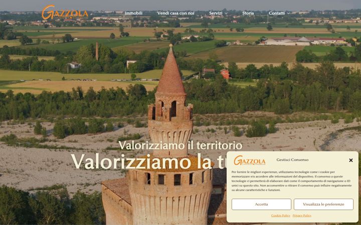 Screenshot of gazzolaimmobiliare.it