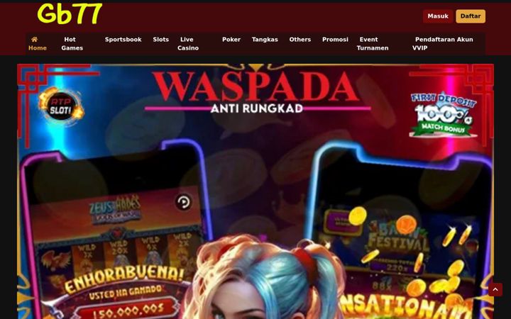 Ekrānuzņēmums no gb77slot.com