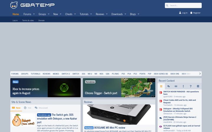 Screenshot of gbatemp.net