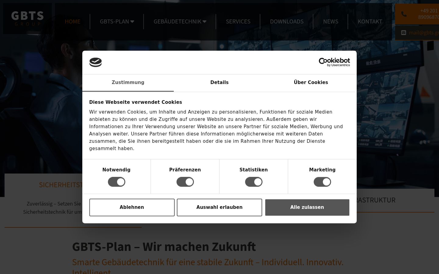 Screenshot of the consent banner shown before any interaction