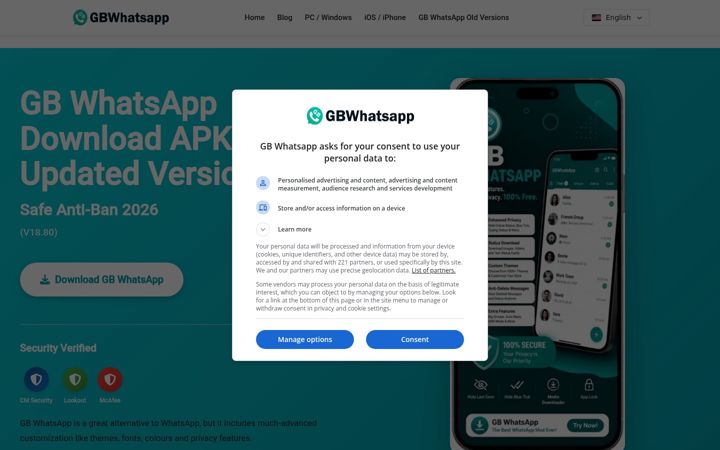 Screenshot of gbwhatsp.com