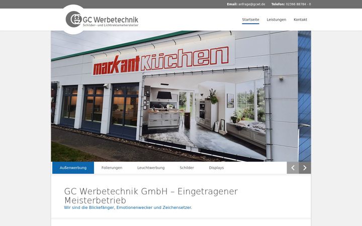 Posnetek zaslona gc-werbetechnik.de