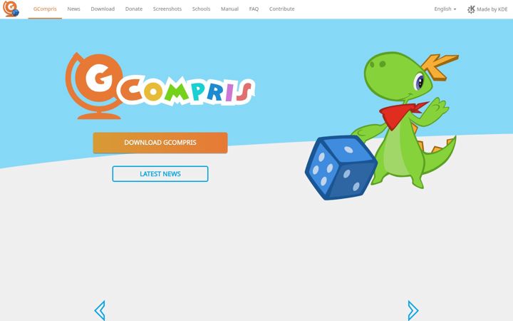 Screenshot of gcompris.net