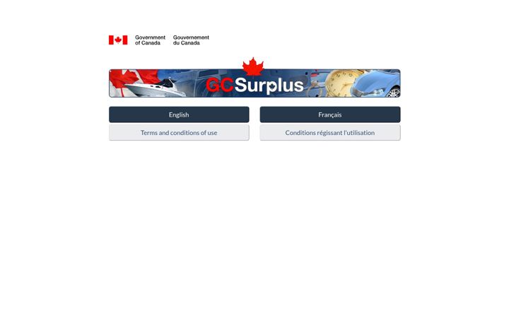 Screenshot of gcsurplus.ca