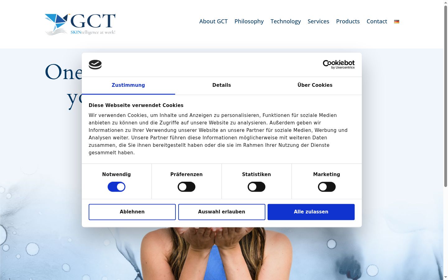 Capture d'écran de la bannière de consentement affichée avant toute interaction