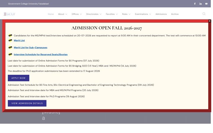 Screenshot of gcuf.edu.pk