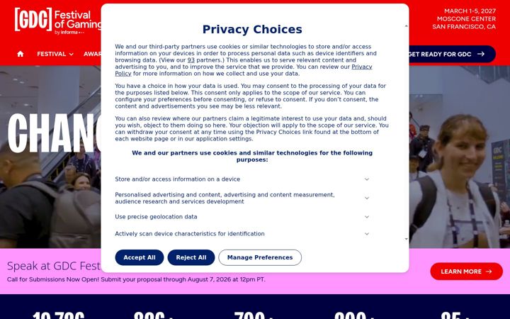 Screenshot του gdconf.com