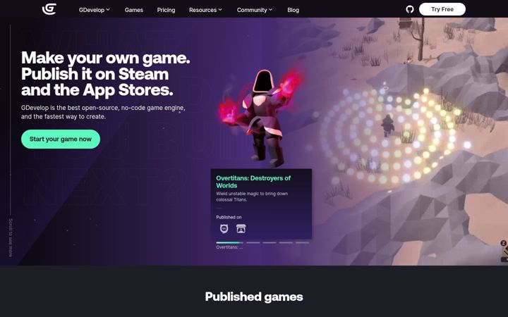 Screenshot of gdevelop-app.com