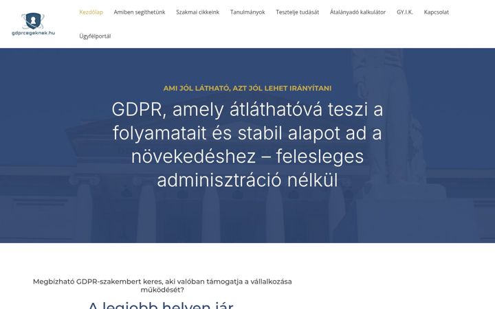 Screenshot of gdprcegeknek.hu